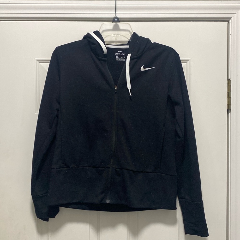 Nike black zip up hooded sweatshirt